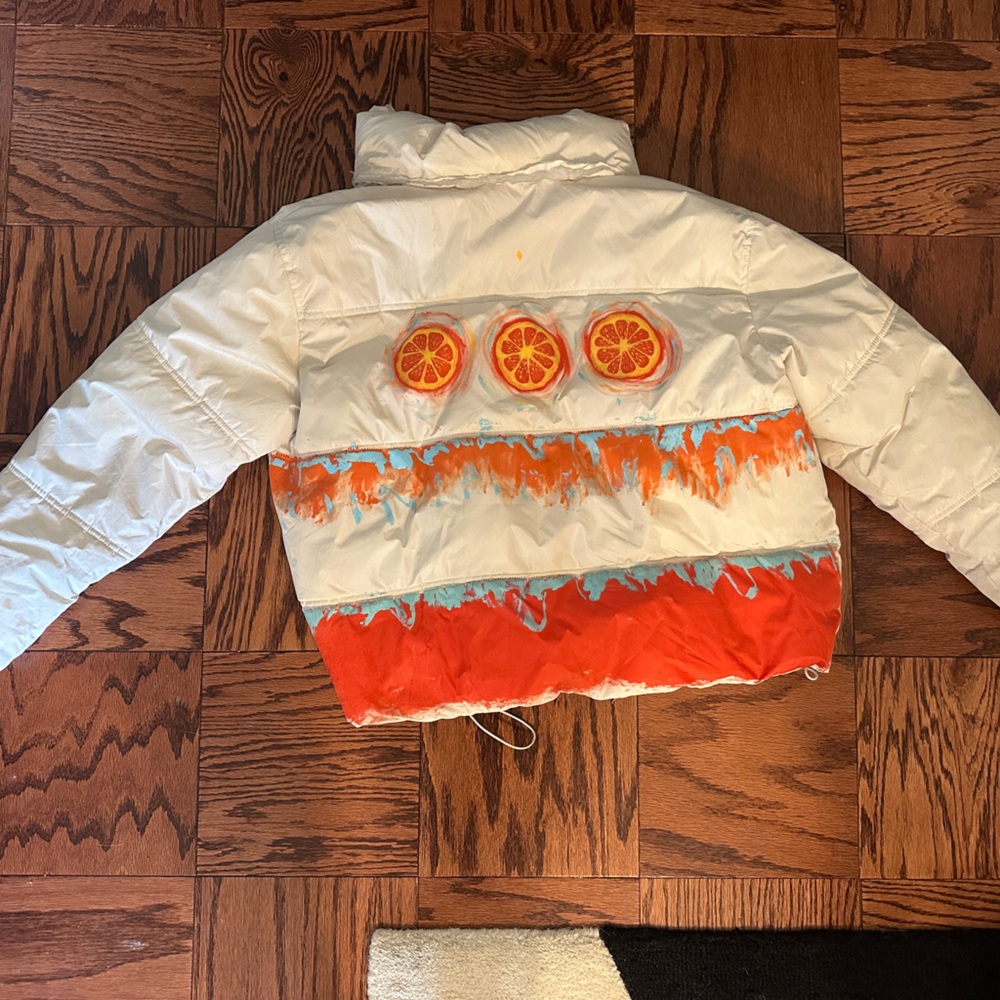 Hand painted puff jacket